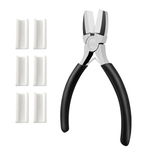 Nylon Pliers Jewelry Making Tools, Soft jaw Pliers, Carbon Steel Tools for Beading, Double Nylon Flat Jaw Pliers for Beading, Looping, Shaping Wire, Jewelry Making and Other Crafts, 5Inch