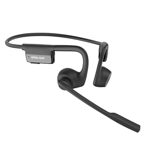 Image of SANOTO Open Ear Headphones with Mic,Open Ear Wireless Headphones Bluetooth 5.3/Multipoint Pairing/Noise Cancelling Mic,Lightweight,Wireless Headset with Mic for Work,Driving,Home Office