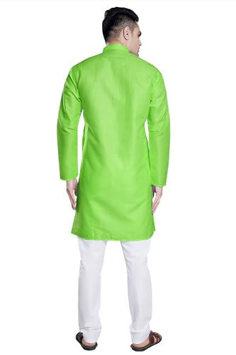 Image of DIVISIVE Men's Plain Cotton Blend Linen Slim Fit Kurta Pyjama Set