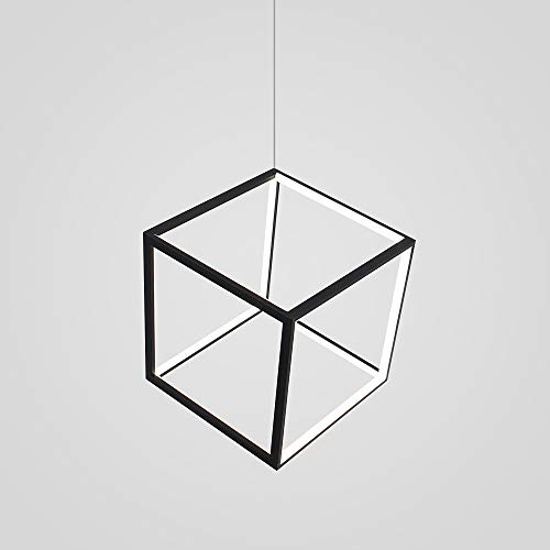 Pendentif géométrique LED noir suspension réglable plafonnier salon chambre 50cm