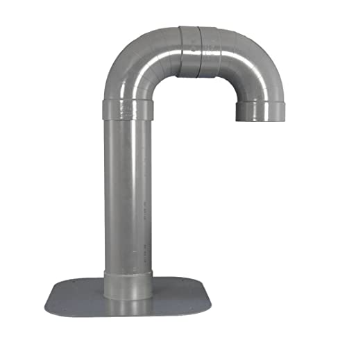 Flachdach-Kabeldurchführung, Schwanenhals, Dachdurchführung, Typ HS1, Kabel, Solar, Strom, Antenne (DN 100/110 - PVC-Flansch)