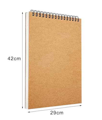 Szkicownik A3 A3 blok do rysowania dla artystów, szkicownik, A3, krajobraz, spirala, 150 g/m², 30 stron, wkład papierowy - twarda okładka