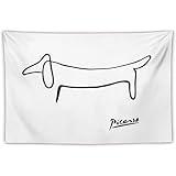 ピカソ抽象一筆書きドッグアートタペストリー タペストリー プリント ポスター モダン 部屋飾り 素晴らしいギフト すぐに掛けられます40"x60"