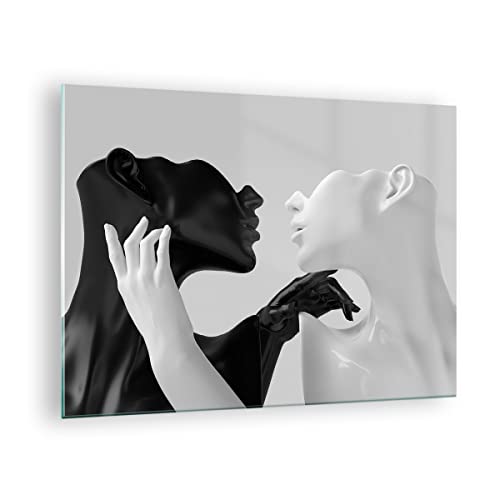 Vidrios decorativos Negro Blanco Estatua Cuadro Sobre Vidrio Moderno 70x50cm Decoracion Salon Dormitorio Cocina Cuadros Pared Impresiones Impresión en Cristal Wall Art Prints Decor GAA70x50-4736