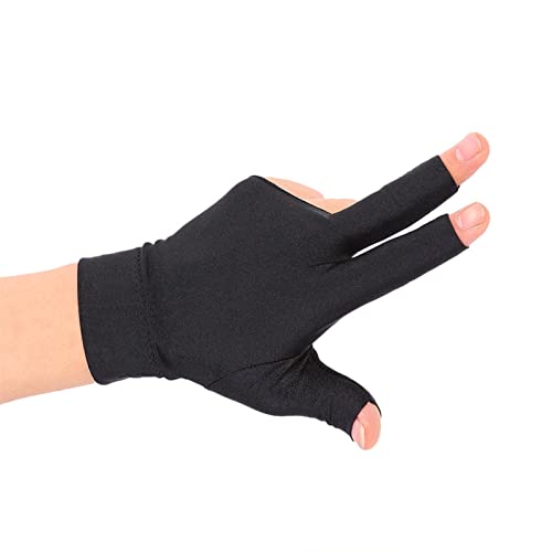 Tbest Billard Handschuh Links Snooker Billard Pool Linke Hand, 3 Finger Billard Handschuh Snooker Queue Spandex Handschuh Billard Zubehör für Mann Frau