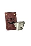 Kitchi Outfitters Lightweight Stainless Camping Backpacking and Hiking Pour over Coffee Dripper with Canvas Storage Pouch, 6 x 4 inch, Maroon