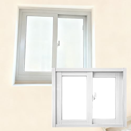 White Aluminum Sliding Windows, 50 46 42 40 38 36 32 30 28 24 2284 Inch, Little Basement Shed Chicken Coop Window with Screen, White Aluminum Sliding Windows, Basement Replacement Windows(WxH45x39in)