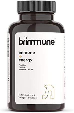 Brimmune Organic Fucoidan 500 mg USDA Certified Organic and Pure Undaria pinnatifida, Fucoidan Specialists for Over 20 Years, Immune + Energy, 60 Vegetable Capsules (1 Bottle)