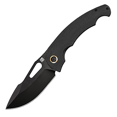 Artisancutlery Folding Pocket Knife For Men With Thumb Hole Edc Knife 3.86" Ar-Rpm9 Black Pvd Steel Blade And American Double Black Micarta Handle Xcellerator(1860P) #TOP8
