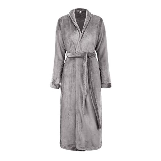 Simplicity Unisex Plush Spa Hotel Kimono Bath Robe Bathrobe Sleepwear Steel Grey, One Size