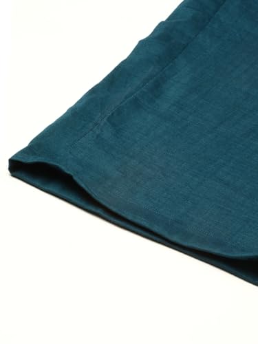 Image of Hritika Self Design Viscose Rayon Teal Kurta & Trousers Set (HRKB0048TEAL XS)