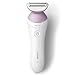 Philips Lady Shaver Series 6000, Single Foil Shaver - Wet & Dry, Cordless - Includes 4 attachments (trimming comb, soft glide cap, skin stretcher, exfoliation glove) - White/Purple - BRL136/00