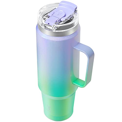 Meoky 40oz Tumbler with Handle, Stainless Steel Travel Mug with 2-in-1 Straw and Sip Lid, Vacuum...