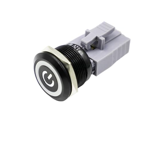 Bouton-poussoir 22mm en aluminium étanche avec témoin lumineux LED 6V blanc