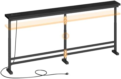 YATINEY 70.9" Console Table with Adjustable Height (27.6"-35.4") ...