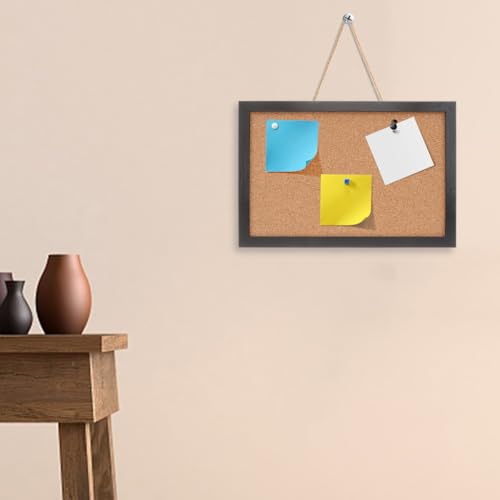 Tableau d'affichage en liège 30x40 cm double face avec un cadre noir moderne pour notes - 6