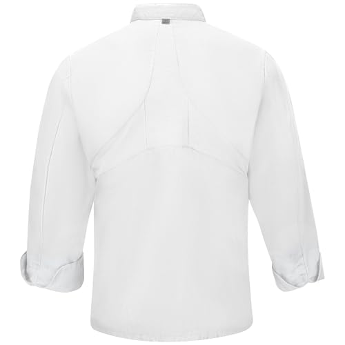Image of Red Kap Men's Long Sleeve Ten Button Chef Coat with Mimix and Oilblok