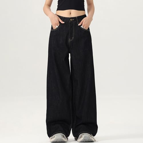 Fashionable Casual Unisex Jeans Black Urban Street Style Loose Wide Leg Pants Suitable for Both Men and Women2