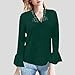 LIKEOULI Plus Size Sweatshirts for Women Fashion Casual Solid Color Blouses V-Neck Tops Womens Fall Sweaters 2025 Green
