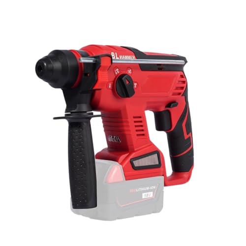 FSYAO 18V Cordless Rotary Hammer Drill, 0-1400 RPM, 0-4500 BPM, 1.7 Joules, LED Light, 2.6kg, 1 Year Warranty (host only)