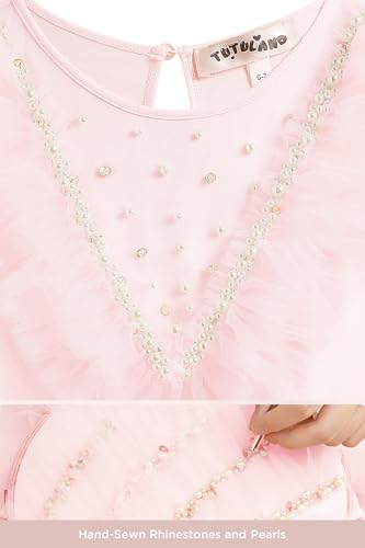 Tutu Dress for Girls - Toddler Tulle Dress Flutter Sleeves Flower Girl Dress for Wedding Birthday Photo Prop4