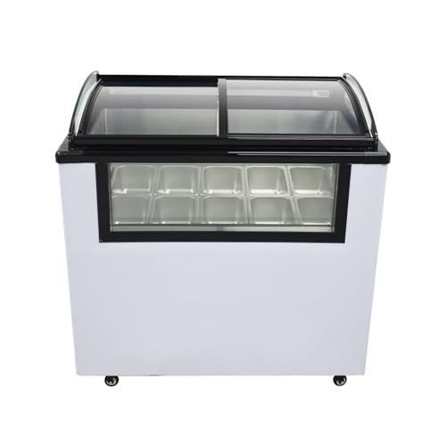 HayWHNKN Gelato Dipping Cabinet Freezer 12 Pan Gelato Freezer Display Case Ice Cream Dipping Cabinet 110v 170L