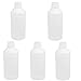 Aexit 5Pcs 34oz gauge HDPE Plastic White Refillable Narrow Mouth Liquid Storage Bottle Container