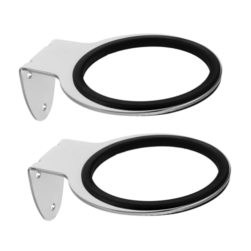 OSOLADY 2Pcs Stainless Steel Blow Dryer Holder Wall Mounted Hair Dryer Stand for Bathroom Salon Stylish Durable Hairdryer Accessory for Space Saving and Easy Installation