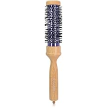 SUNBIRD Small Round Brush for Blow Drying - Wood Handle Professional Blowout Brush with Aluminium Ceramic Ionic Thermal Barrel for Smooth Hair, Volume & Heat Curly Styling Outer Diameter1.7Inch