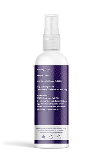 Image of OTICA 99% Isopropyl Alcohol (IPA) | Pure Rubbing Isopropanol for Cleaning Electronics, Surfaces, Medical, Technical Use, Glass, De-icer, Painting & More | Pure without mixing (100 ml (Pack of 1))