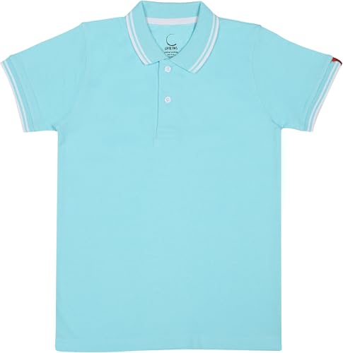 Image of Cotton Polo T-Shirt for Kids Boys Girls Half Sleeve, Regular Fit Tees for Boys Collared Casual Tshirts | Soft & Breathable Biowash Fabric | Half Sleeve