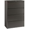 Hirsh 36-in Wide HL8000 Series Metal 4 Drawer Lateral File Cabinet Charcoal