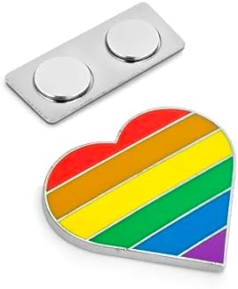 Heart Pride LGBTQ+ Simple Rainbow Inclusive Intersex Bisexual Enamel Lapel Pin with Strong Magnetic Backing – No-Poke Pride Pin image 2