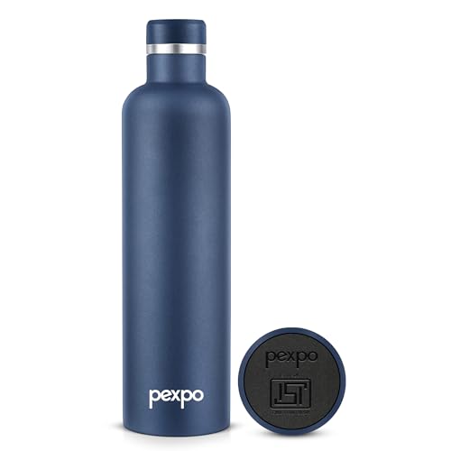 Image of Water Bottle 1 LTR Stainless Steel | Hot and Cold Flask | ISI Certified Steel Bottle | 3 Layer Insulation | Leakproof | for Home, Office, School | 1-Year Warranty | Orio 1000 | Denim Blue