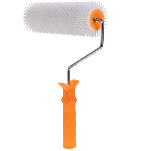 TEHAUX Spiked Roller 13 Inch Self Leveling Screed Roller for Epoxy Floor Paint with Ergonomic Handle Anti-Lint Bubble Removal Cement and Concrete Flooring Tool