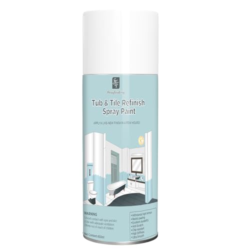 White Spray Tub and tile Paint,Bathroom Wallpaper,Bathtub and Tile Spray Ceramic Paint, Aerosol...