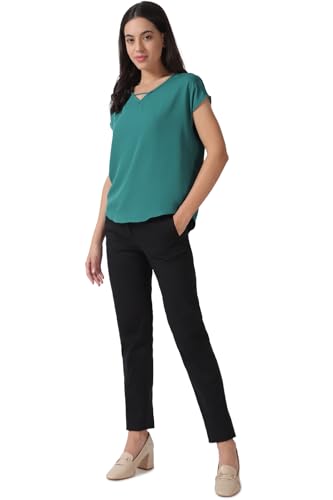 Image of Van Heusen Women's Polyester Regular Fit V-Neck Formal Top