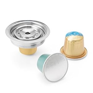 HAILASRE Reusable Stainless Steel Coffee Capsule Adapter Compatible with Nespresso OriginalLine Capsules – Converter for Vertuo Next, Vertuo Pop & Vertuoline Machines – for 40ml Espresso Size