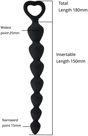 Loving Joy Anal Beads with Heart Shaped Handle, Silicone, Sex Toy, Love