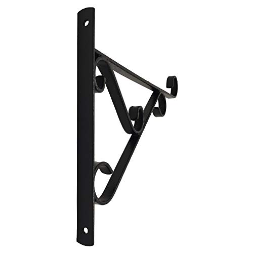 OUTOUR Sturdy Iron Heavy Duty 14" Plant Hook Planter Hanger Bracket for Hanging Wall Garden Decoration Patio Lawn Yard Backyard Indoor Outdoor Decor Home House Balcony Hall Porch, Matte Black