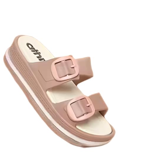 dhr footwear Summer trendy women & girls sliders high heel soled non slip indoor outdoor slippers-picture-16