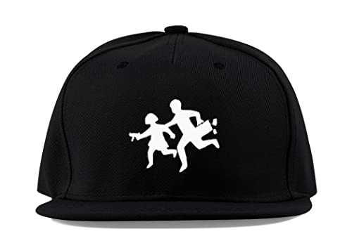 Casquette de baseball noire en coton et visière plate pour fille et garçon