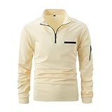 Men Basic T-Shirt Men Casual Fashion Button Placket Shirt Men Slim Fit Lapels Solid Color Longsleeve Tops Men Temperament Classic Trend Longsleeve T-Shirt E-Apricot M