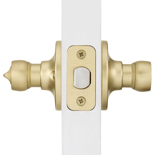 Image of Design House Springdale Privacy Door Lever, Satin Gold | Surface, Transitional, Brass, Hardware, 728907