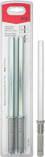 Fischer Reggi Mensola a Scomparsa CPF 14x170 K, per Applicazioni di Mensole, Scaffali e Ripiani su Murature Piene e Semipiene, 2 pezzi, 1640