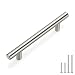 Brushed Nickel Cabinet Hardware Kitchen Cabinet Pulls 15 Pack -Homdiy HD201SN 3-3/4 in Hole Centers T Bar Cupboard Drawer Pulls Stainless Steel