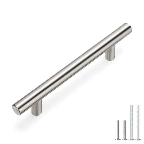 Image of homdiy Brushed Nickel Cabinet Pulls Cabinet Handles,400 Pack 96mm 3-3 /4 inch Hole Centers Silver Drawer Pulls for Kitchen, Bedroom, Bathroom