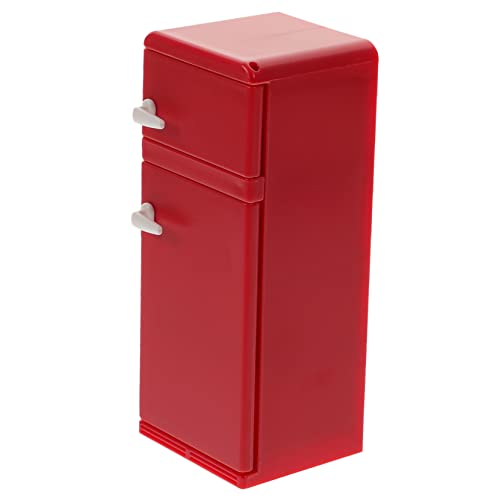ERINGOGO Mini Frigorífico de Juguete Rojo Miniatura Realista para Casitas de Muñecas Decoración Miniatura Accesorio Educativo para y Duradero