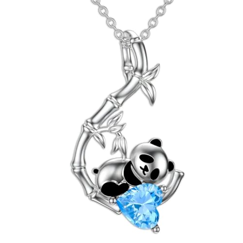 JewSelry Panda pendentif pièce en bambou et collier panda rouge pour femme