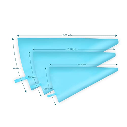 Riccle Reusable Piping Bags And Tips Set - Strong Silicone Icing Bags With Tips - 25 Pcs Cake Decorating Kit Of 6 Pastry Bags 12, 14 & 16 Inch - 6 Couplers, 6 Frosting Tips, 6 Bag Ties, Cake Scraper #TOP2